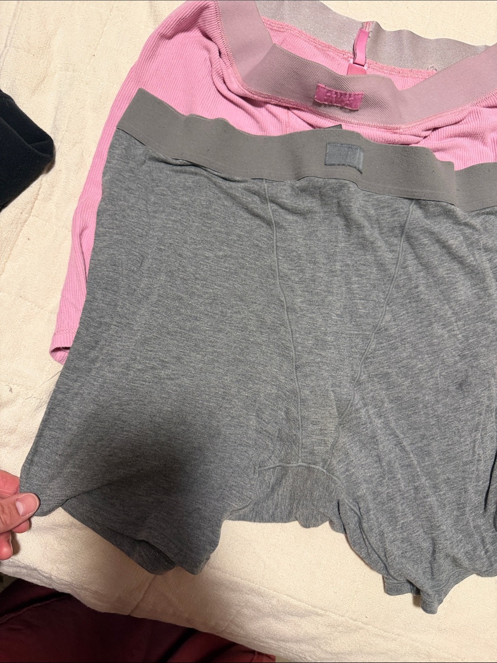SKIMS Pink & Gray Seamless Boxer Briefs - 2 Pack - Picture 3 of 6